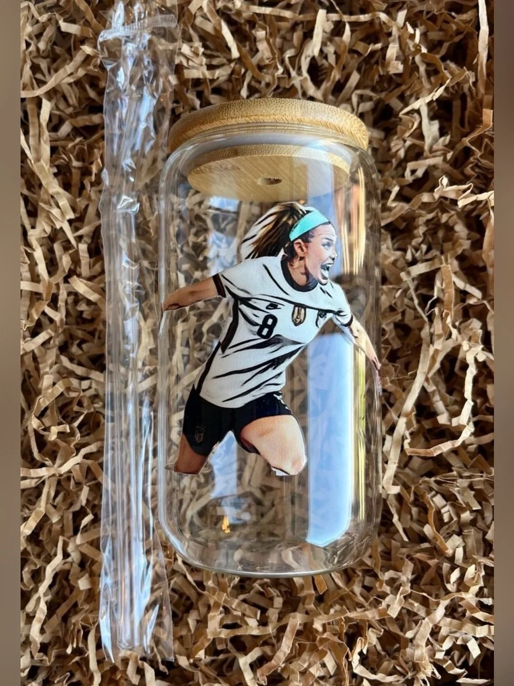 Julie Ertz US USWNT Women’s Girls Soccer Football 16oz Glass Tumbler Cup